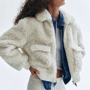 H&M Cream Teddy Jacket